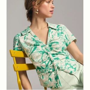 Anthropologie Maeve Ruched Blouse